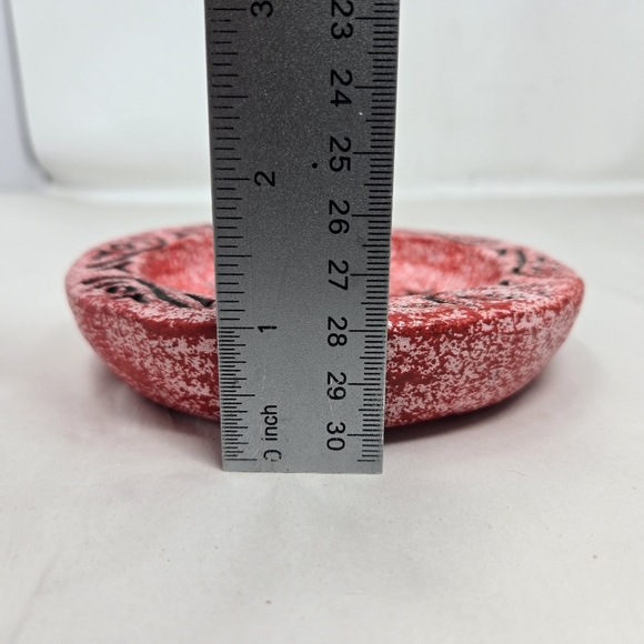 R.D. Guillen Hand Made Studio Pottery Reds & Pink Splash Of Black Primitive Look - Picture 8 of 10